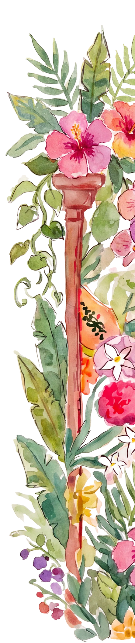 Floral pillar illustration